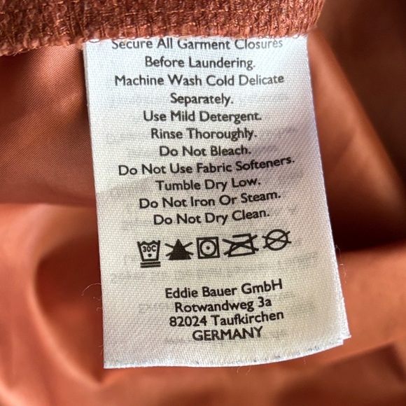 Eddie Bauer Coral and Brown Hooded Jacket - Picture 5 of 5